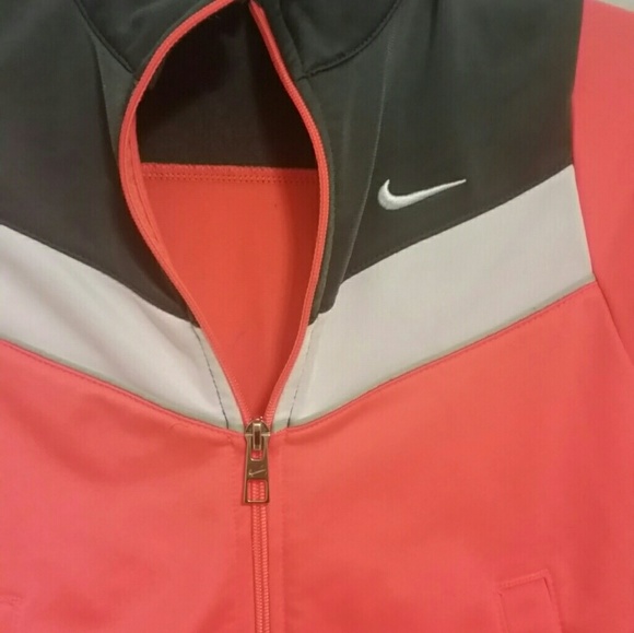 Nike Kids Jacket Unisex Size 6 Orange/Gray/White - Picture 3 of 4